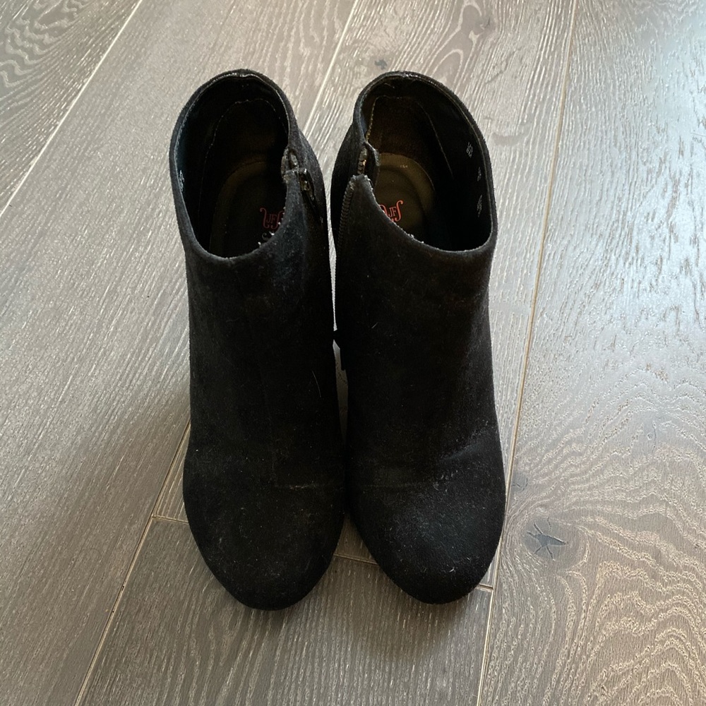 Wedge black booties from just fab